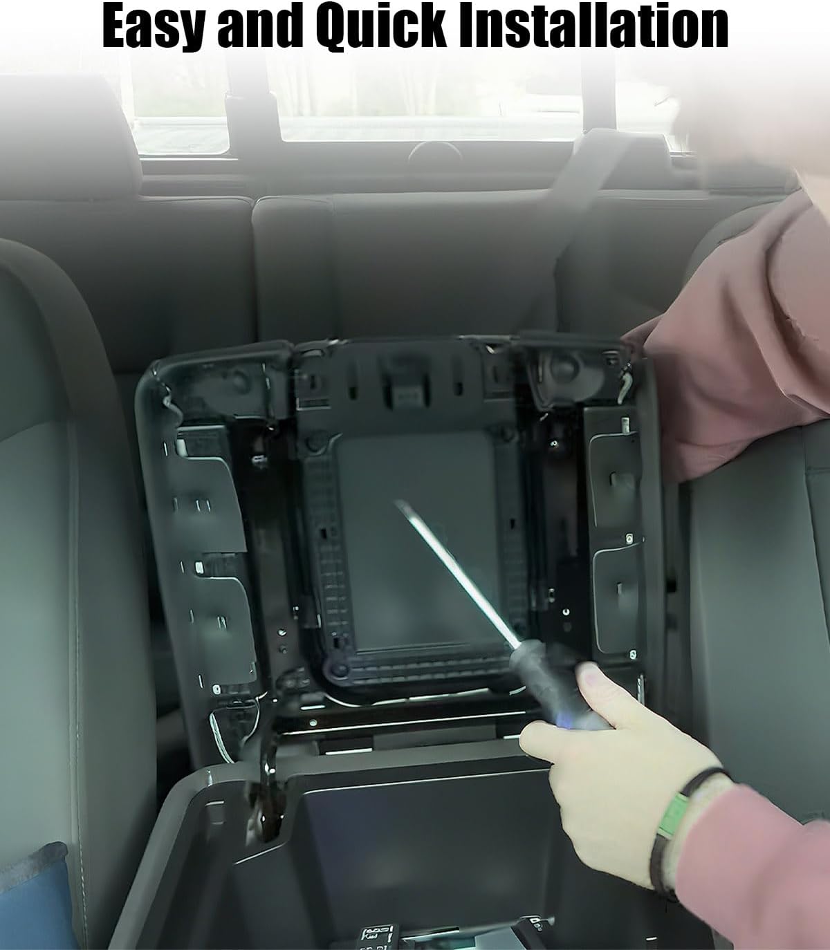 Front Center Seat Console Armrest Lid Black Fit for Chevrolet Chevy Silverado Suburban Tahoe GMC Sierra Yukon XL 2014-2020 Replace 22881398