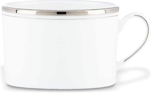 Miniatura 8 de Kate Spade New York Library Lane Platinum Plato llano, 1.50 libras, color blanco