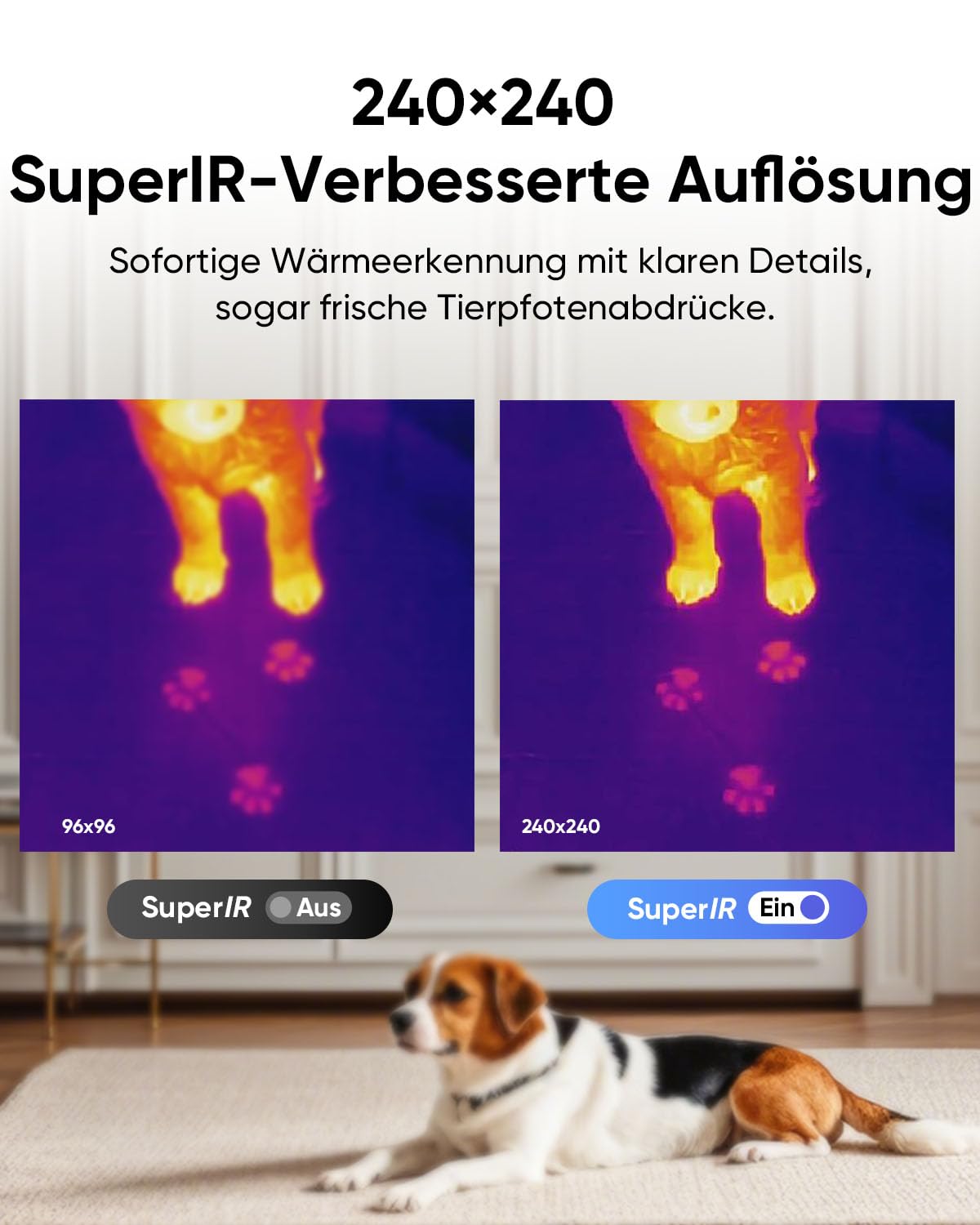 HIKMICRO D01 Wärmebildkamera, SuperIR 240 x 240 IR-Auflösung, SuperScene Smart Scene Recognition, 96 x 96 IR-Auflösung Wärmebildkamera, 3350mAh für 11 Stunden Akkulaufzeit, -20°C bis 400°C