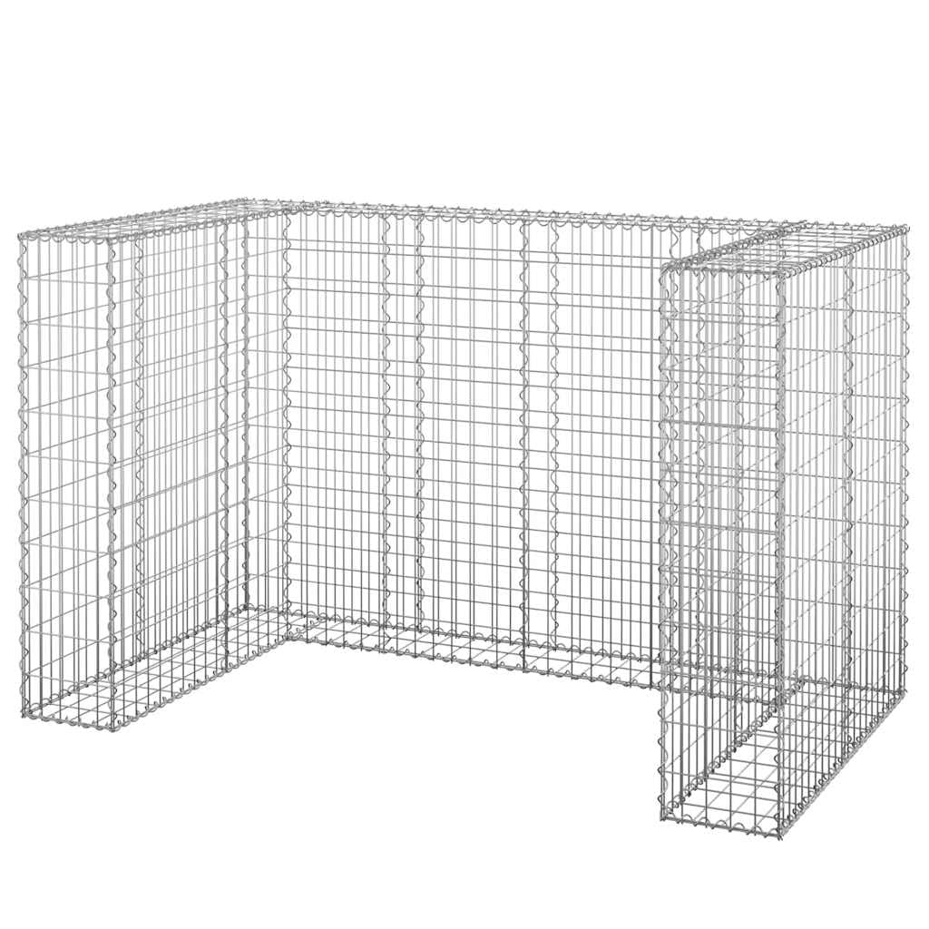 vidaXL Gabionenwand für Mülltonnen Gabione Gabionen Steinkorb Steingabionen Mülltonnenverkleidung Mülltonnenbox Verzinkter Stahl 180x100x110cm