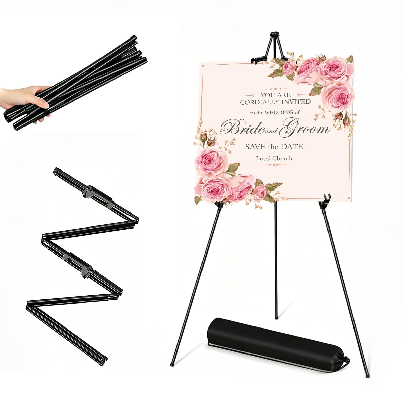 Easel Stand for Wedding Display, Folding & Portable Art Easel