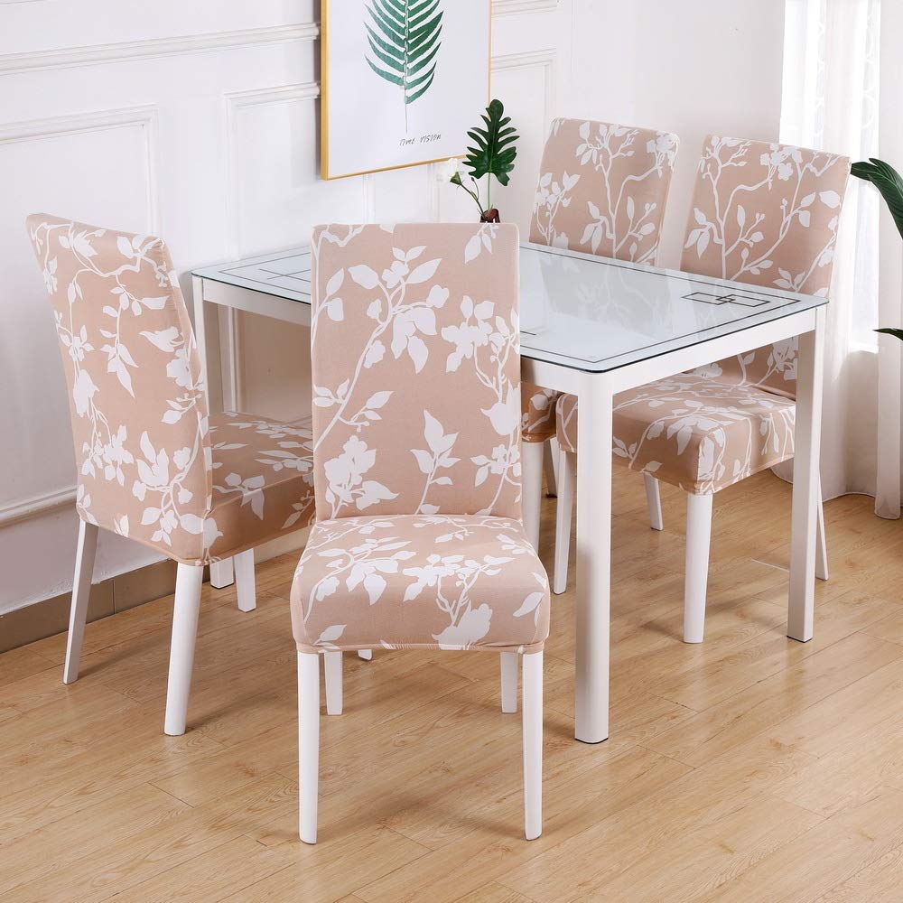 Coprisedia 2/4/6 Pz allungabile Sedia della Copertura Lavabile di Stampa del Fiore Rimovibile Modello Seat Cover Fodera for Nuziale della Casa Chaise Coprisedia con Schienale
