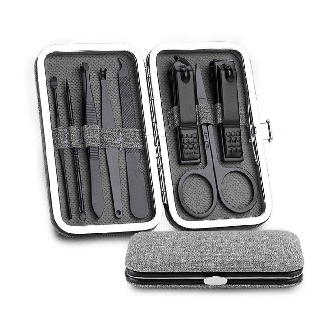 8-teiliges Nagelknipser-Set aus Edelstahl, professionelle Schere, Werkzeugkasten, Trimmer, Maniküre-Set
