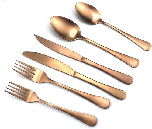 Miniatura 50 de JASHII Modern Royal - Cuchillo para carne, 8 unidades, color arcoíris mate, acero inoxidable 18/10, utensilios de cocina, cuchillo de vajilla dentado