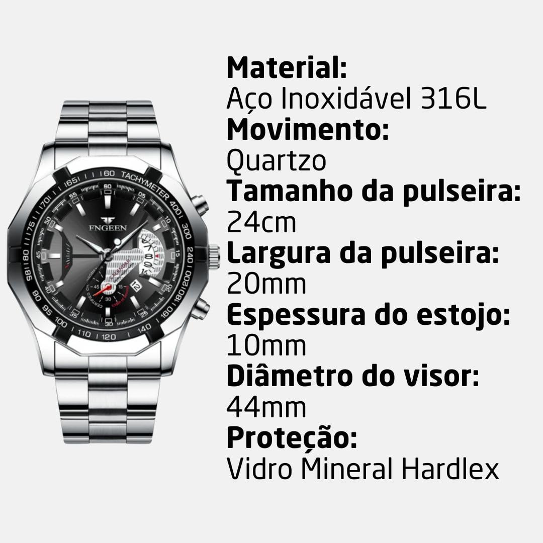 Relógio Blindado Resistente a Água Preto e Prata em Vidro Mineral Hardlex Movimento em Quartzo – “Boss Elite” + Caixa Premium em promoção! Veja a oferta e mais achadinhos de Relógios de pulso 4 Hoje é o melhor dia para comprar Relógio Blindado Resistente a Água Preto e Prata em Vidro Mineral Hardlex Movimento em Quartzo – “Boss Elite” + Caixa Premium com aquele preço maroto! Promoção! Aproveite a oferta! 4