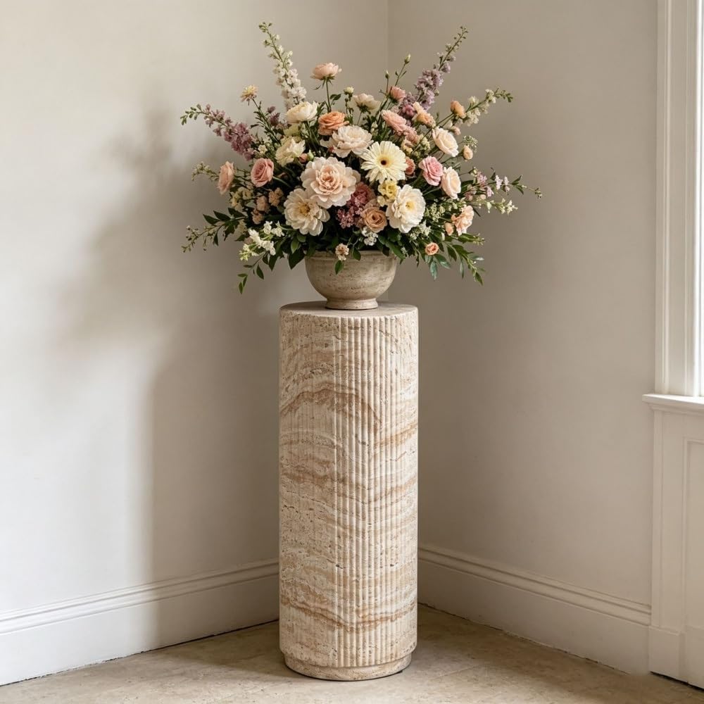 Decorative Magnesium Oxide Plant Stand, Retro Column Display Pedestal
