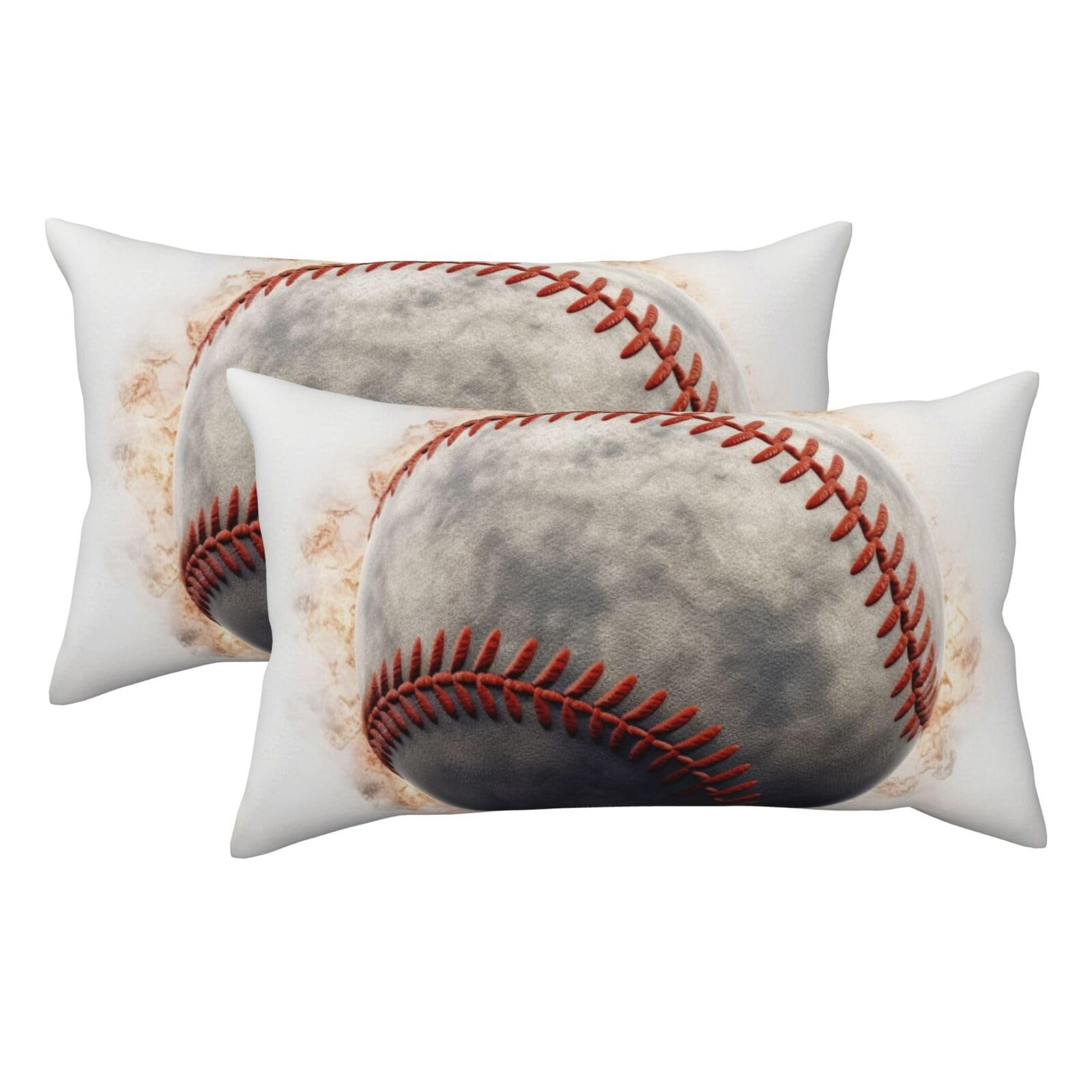 2 Pack King Pillow Cases with Hidden Zipper, Soft Breathable Pillow Covers for Hair and Skin, Baseball Pillowcases 20"x36" Bed Pillow Protectors Cover for Sleeping Gifts