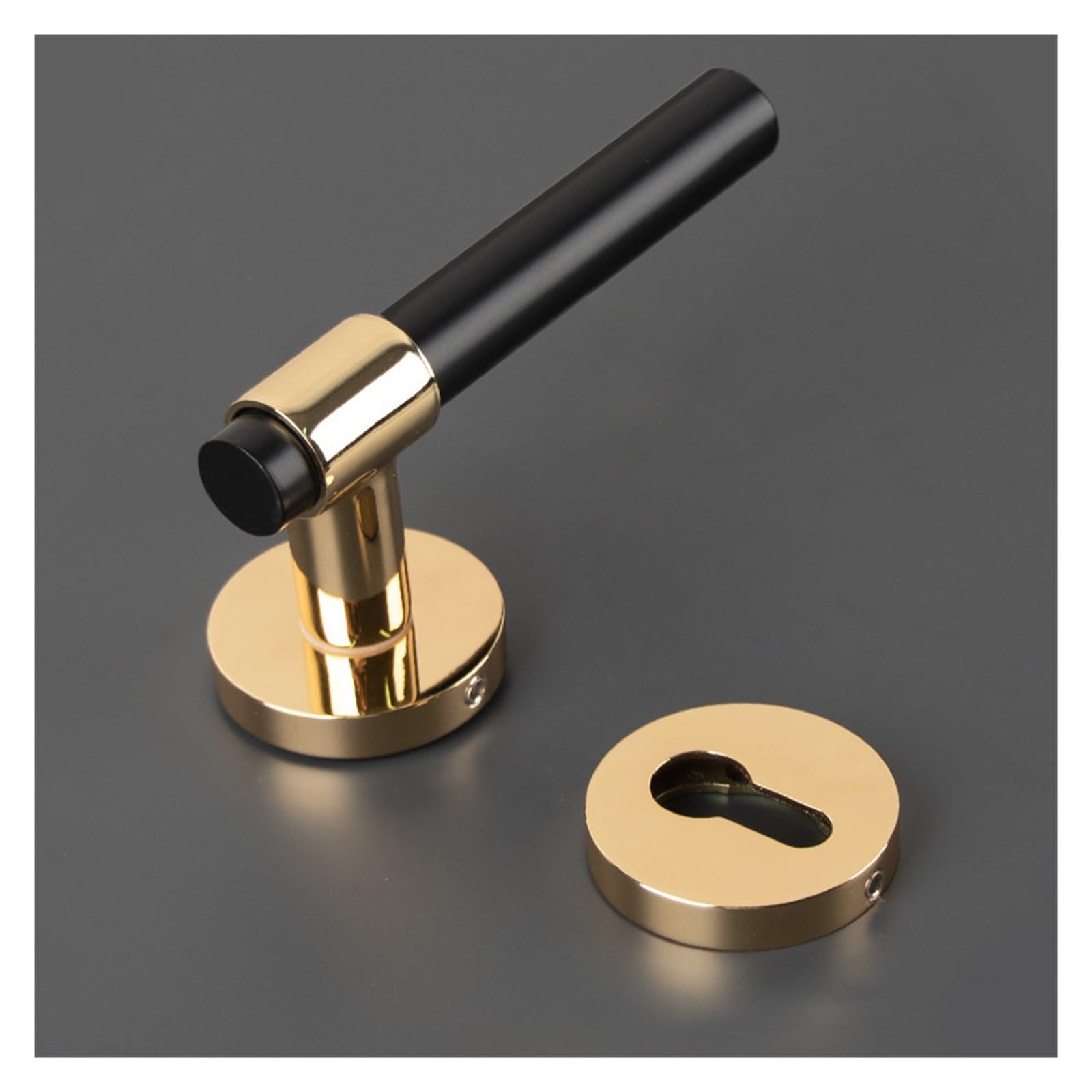 Czysta miedź Amerykański Czarny Zamek Magnetyczny Podzielony Wewnętrzna | Sypialnia Magnetyczny uchwyt do drzwi wewnętrznych(Golden Black Handle Magnetic)