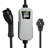 MUSTART 40 Amp Level 2 EV Charger for Home, 240V Electric Vehicle Charging Station with NEMA 14-50 Plug, LCD Display, 21ft Cable, Outdoor Rated, SAE J1772 Compatible