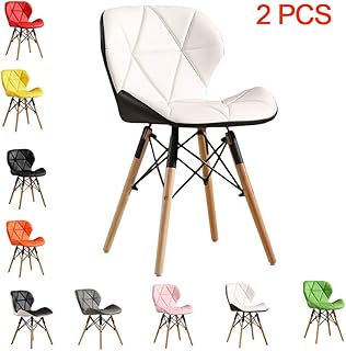 BAIVIN Juego de 2 sillas de Comedor, Silla del salón de la imitación de Cuero del Color sólido del diseño Moderno, para la Barra de Ministerio del Interior del Restaurante del café