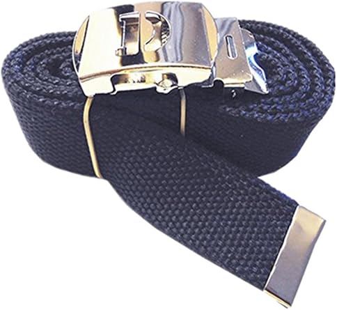Triple M Plus Mens Canvas Web Belts Capital Initial D Silver Buckle