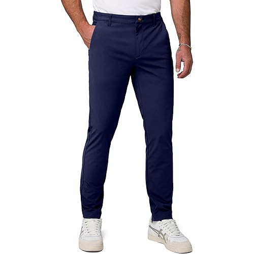 JMIERR Men's Classic-Fit Casual Cotton Twill Pant Water-Repellent Stain-Resistant Stretch Chino Pants