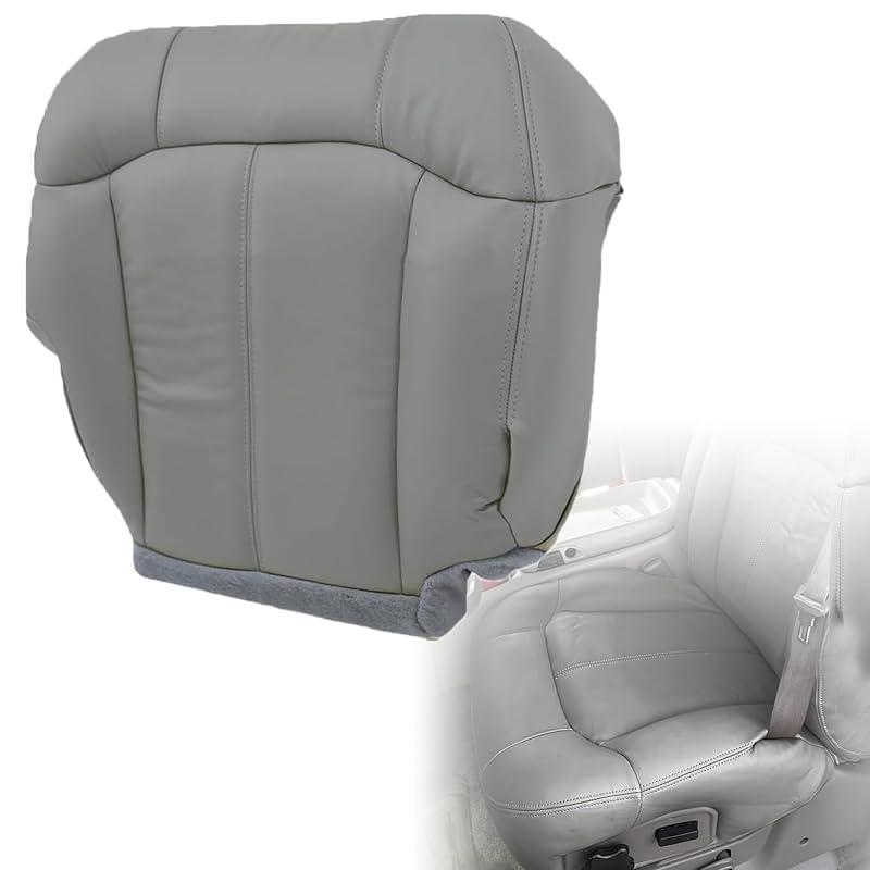 Capa de reposição para banco dianteiro do motorista Chevrolet Silverado e GMC Sierra 1999–2002, Cinza Pewter, couro de microfibra, código #922/122, 1 unidade