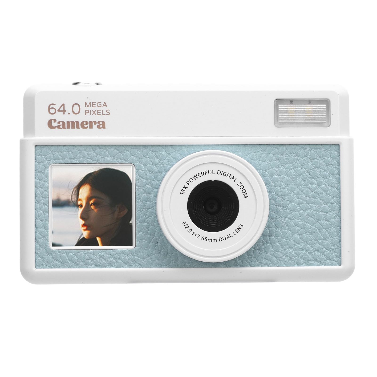 64MP 4K Digital Camera with Autofocus, 18X Zoom, Large 2.8 Inch Screen, LED Fill Light, Retro Style, Multiple Filters, Vlogging Camera (Light Green and White)-image-20