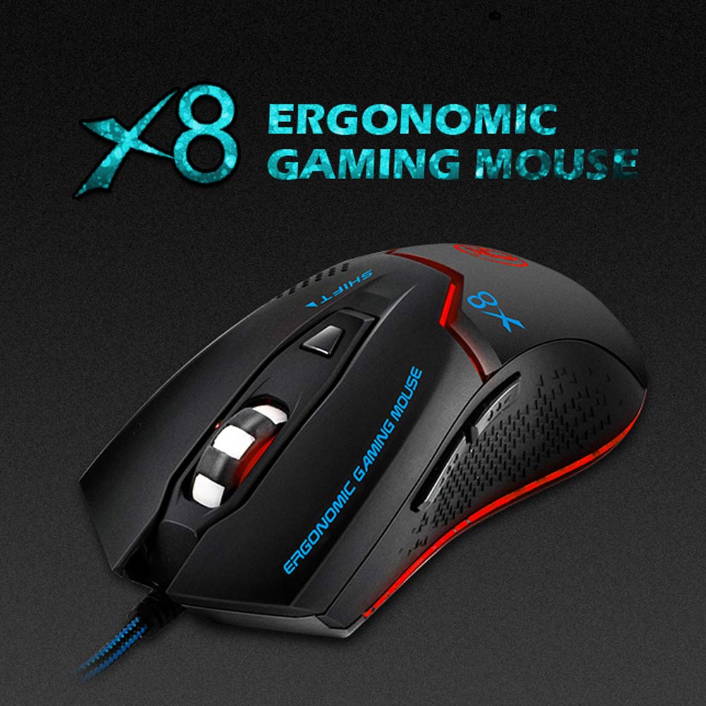 Mouse para jogos com fio JYS365 IMICE X8, mouse para desktop