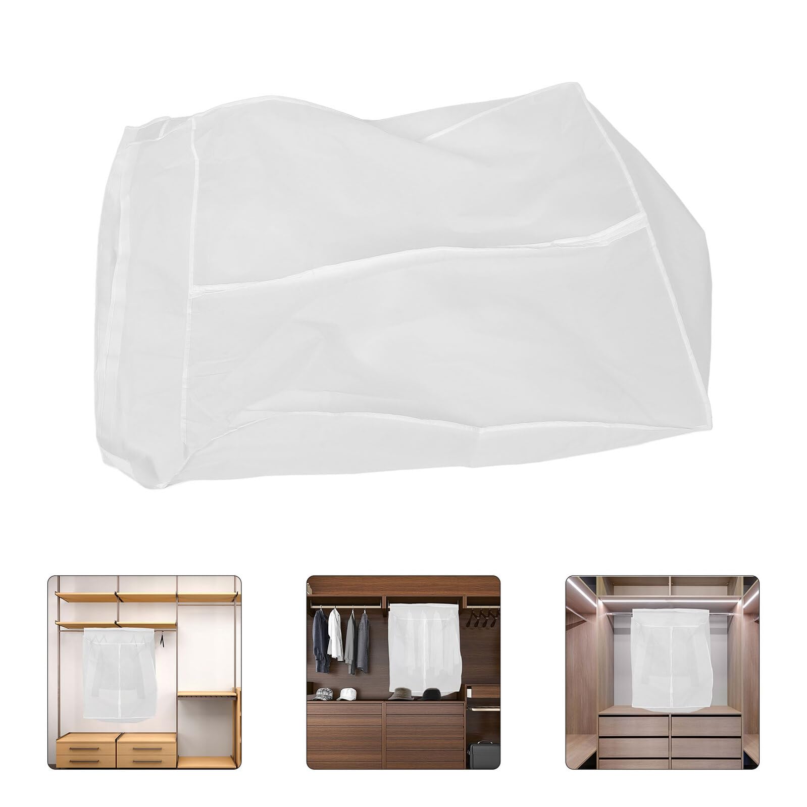 Angoily Funda para Colgar Ropa de Peva Reutilizable, Funda Protectora para Trajes y Abrigos, Cubierta Antidespolvo de Color Claro para Almacenamiento en Casa y Armario