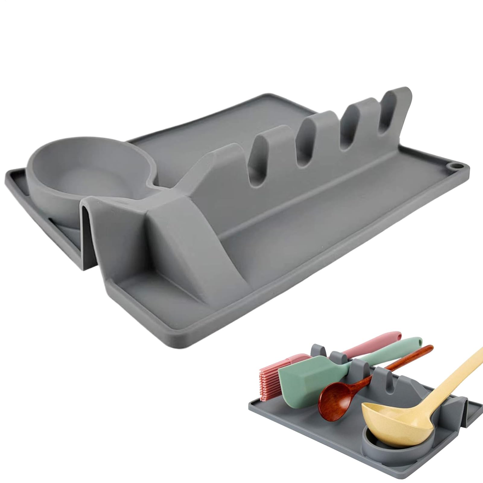 Support de cuillère en silicone et repose-spatule pour plan de travail de cuisine