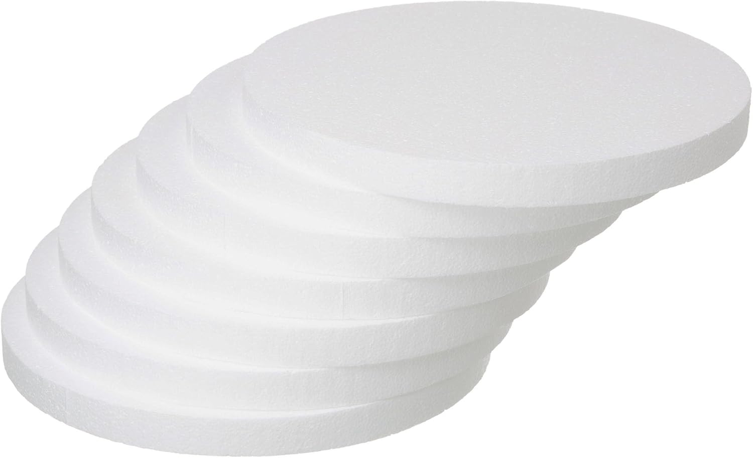 Crafare Round Foam Circles 12 Inch 7 Pack Polystyrene Foam Discs 1 Inch Thick for DIY Cake and School Crafts Modeling Projects Holiday Sculpture Party Decorations White