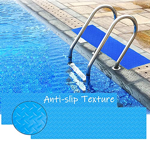 2 Rolls Swimming Pool Ladder Mat, 9"X36"Swimming Pool Ladder Mat Protective Swimming Pool Step Pad For Cushion Between Your Ladder Or Step & The Pool Liner For Prevent Slipping (Blue-0.06In Thickened) #TOP2