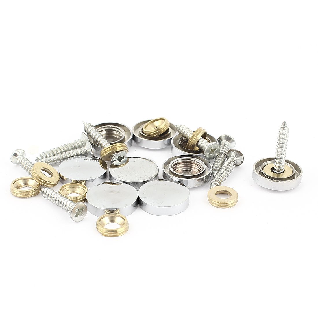 Aexit 10 Pcs Quality Parts Fitting Parts Metal 16mm Diameter Screw Cap Mirror Nails Decoration Lid Model:13as116qo310