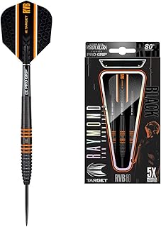 Target Darts Raymond Van Barneveld RVB 80 Black 26G 80% Tungsten Steel Tip Darts Set