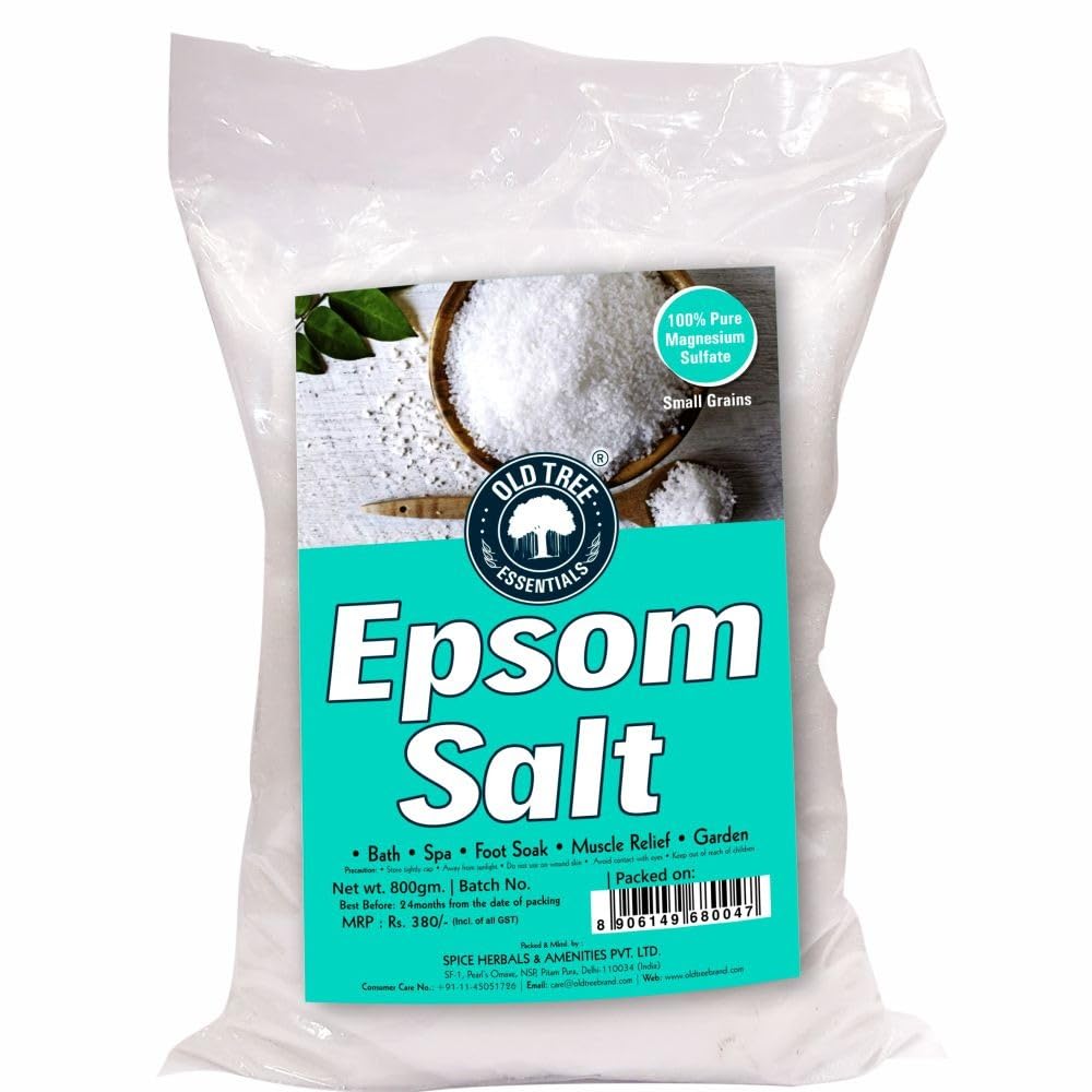 Old Tree Epsom Bath Salt Granules for Muscle Relief, Relives Aches & Pain, 800G