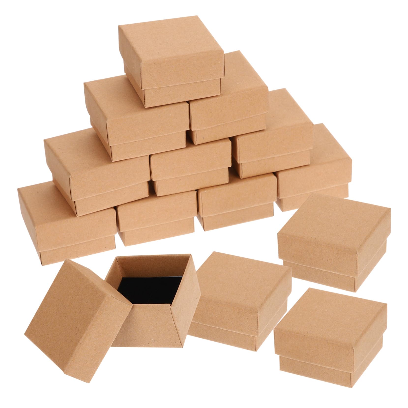 HANABASS Coffret à Bijoux en Carton Marron pour Pendentifs et Bracelets, Boîte Sûre et Élégante pour Rangement en Boutique ou Occasion Spéciale Saint-valentin, Lot de 50 Pièces