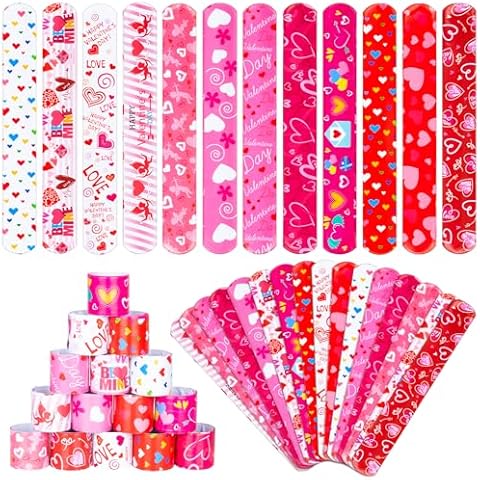 RICEDUO 36 Piece Valentine's Day Slap Bracelets Cover