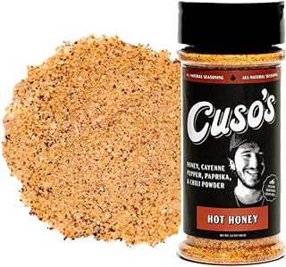 Cuso's Hot Honey BBQ Seasoning Rub - All-Purpose Spice Blend for Meat, Chicken, Pork - Hot Rub for Grilling, Smoking & Cooking - 5 oz Bottle, 1 Count BBQ Spice