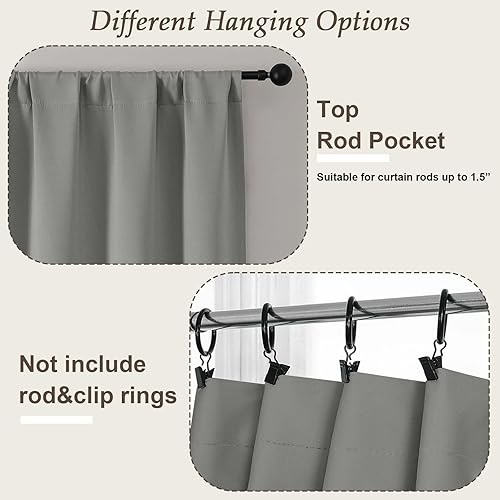 Miniatura 263 de Gwine Cortinas opacas para sala de estar de 63 pulgadas de largo, con aislamiento térmico, cortinas opacas para decoración de dormitorio con Azul