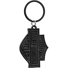 Plasticolor 004536R01 Harley-Davidson Bar and Shield over Knurled Black Background Key Chain