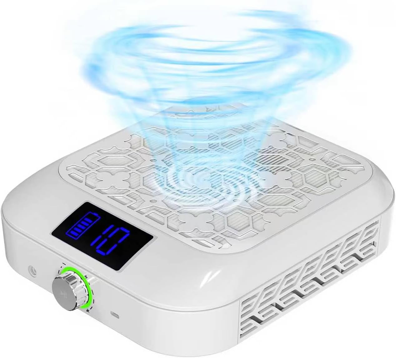 Cordless Nail Dust Collector for Nail Tech,Rechargeable Vacuum Cleaner Turbo Fan Quiet & Powerful Suction,Filing Debris Extractor for Acrylic Gel Polishing,Reusable Filter,Must Have Nails Art Tools