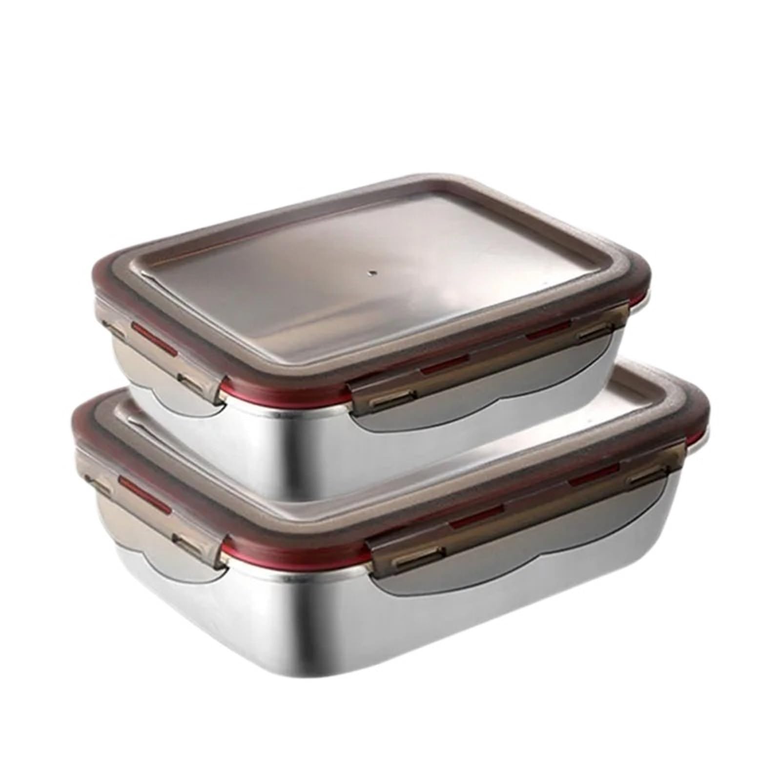 Recipientes para alimentos de acero inoxidable Fiambrera Bento de acero inoxidable 304, 4, 3 o 2 unidades, sellada a prueba fugas, for viajes, for el hogar, for calentar en microondas(1500ML 2900ML)