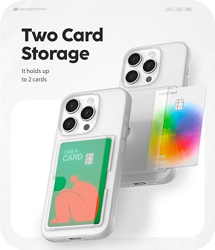Miniatura 5 de GOOSPERY Rail 2 - Funda para tarjetas con tarjetero compatible con iPhone 15 Pro silicona ligera + protección suave Soporte para tarjetas de