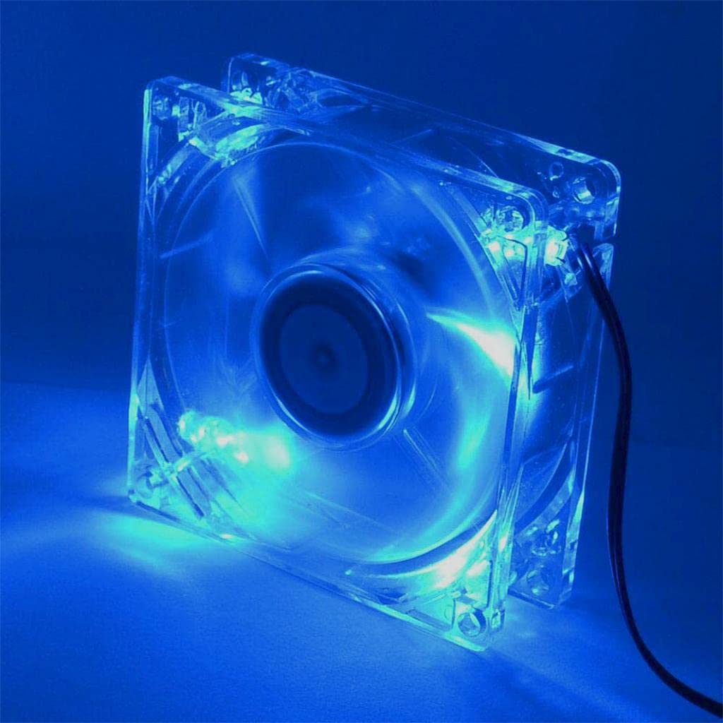 Computer Fan 4 LED 80mm 8025 Silent PC Computer Case Cooler Fan Blue