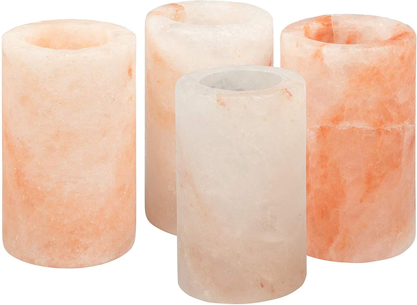 Natural Pink Himalayan Salt DIY Candle Jars,Candle Holder,Empty Reusable Salt Cups for Home Making Candle,4 Packing