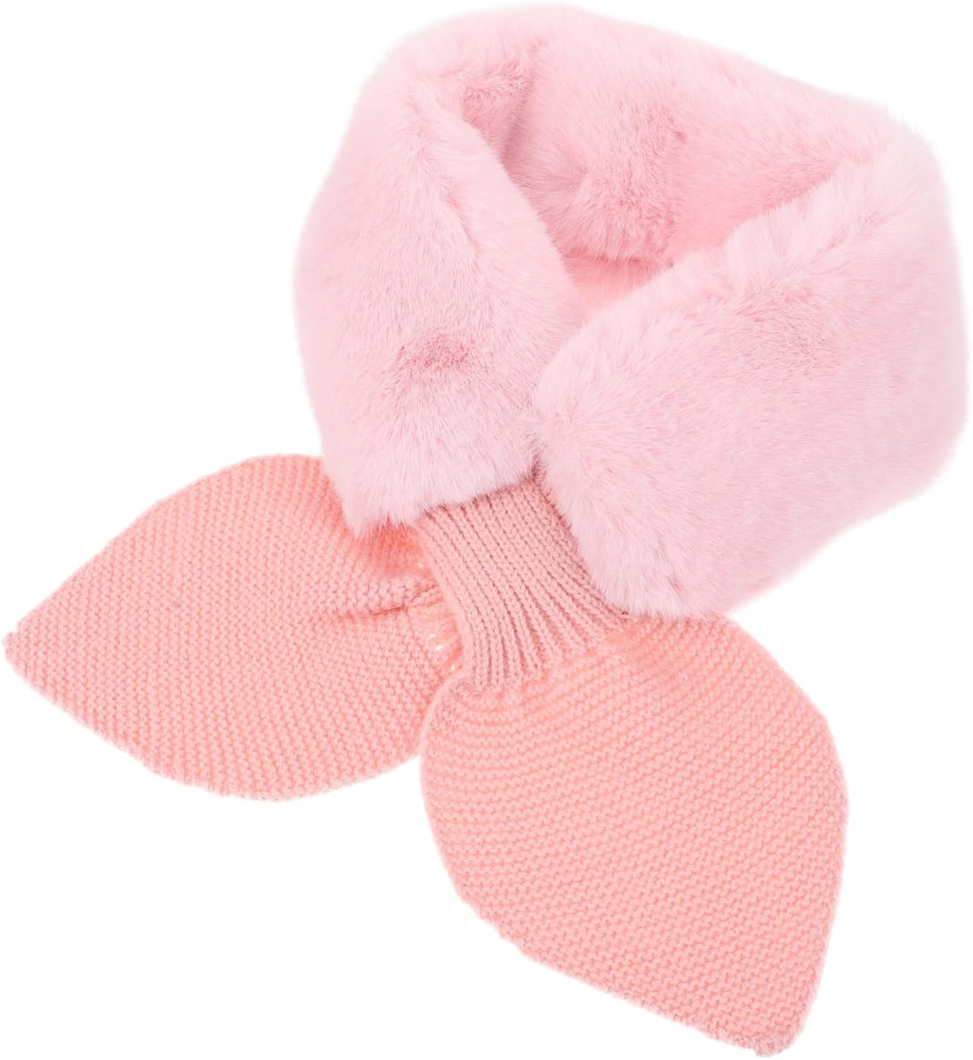 Cartoon Boy Girl's Scarf Soft Neckerchief Boys and Girls Christmas Warmth Plush Winter Headwear Cross Neck Gaiter