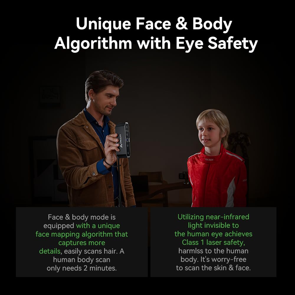 Creality CR-Scan Otter 3D Scanner, Vierlinsiges Stereosystem für 10-2000mm Objekt/Körper/Gesicht Vollfarbscannen, Bis zu 0,02mm Genauigkeit 20fps Geschwindigkeit (MacOS/Windows)