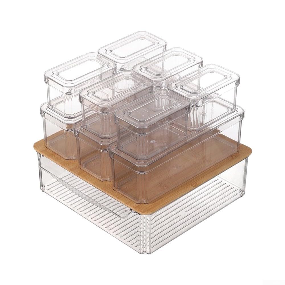 Organizadora Nevera PET Transparente Apilable Organizadora(Fourteen-piece set)