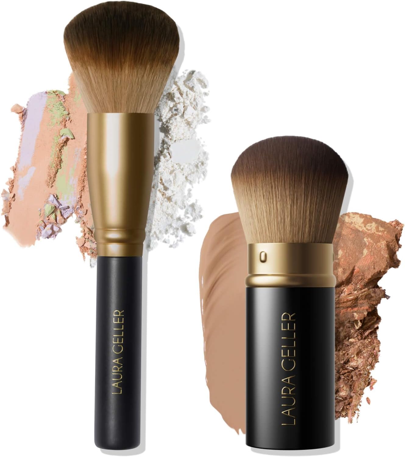 LAURA GELLER NEW YORK Blending Beauties Two-Piece Makeup Brush Gift Set for Powders and Foundation