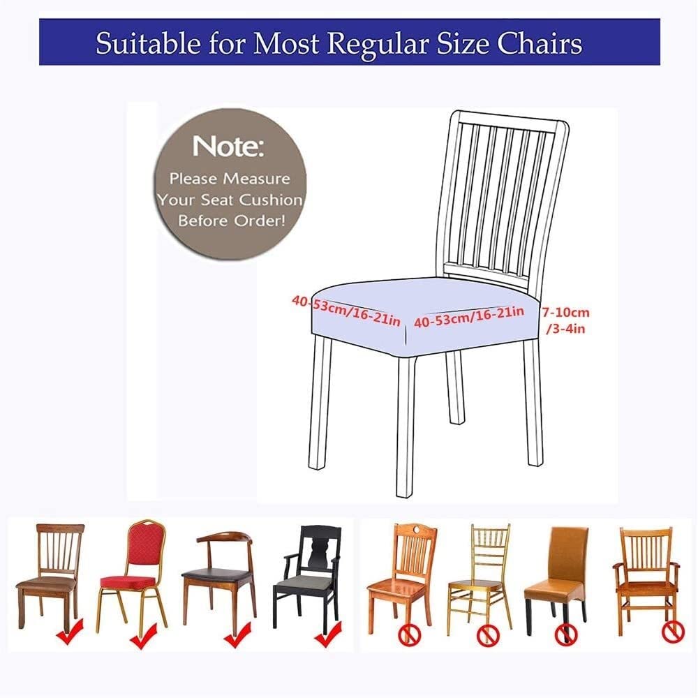 Fundas de Asiento de Silla de Comedor de Terciopelo Fundas de Cojín Tapizadas para Silla Elástica Fundas de Asiento de Silla Súper Suave Protector para Cocina Hotel Boda