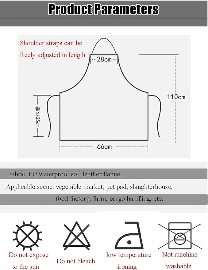 Delantal impermeable multuso ajustable negro miniatura 7