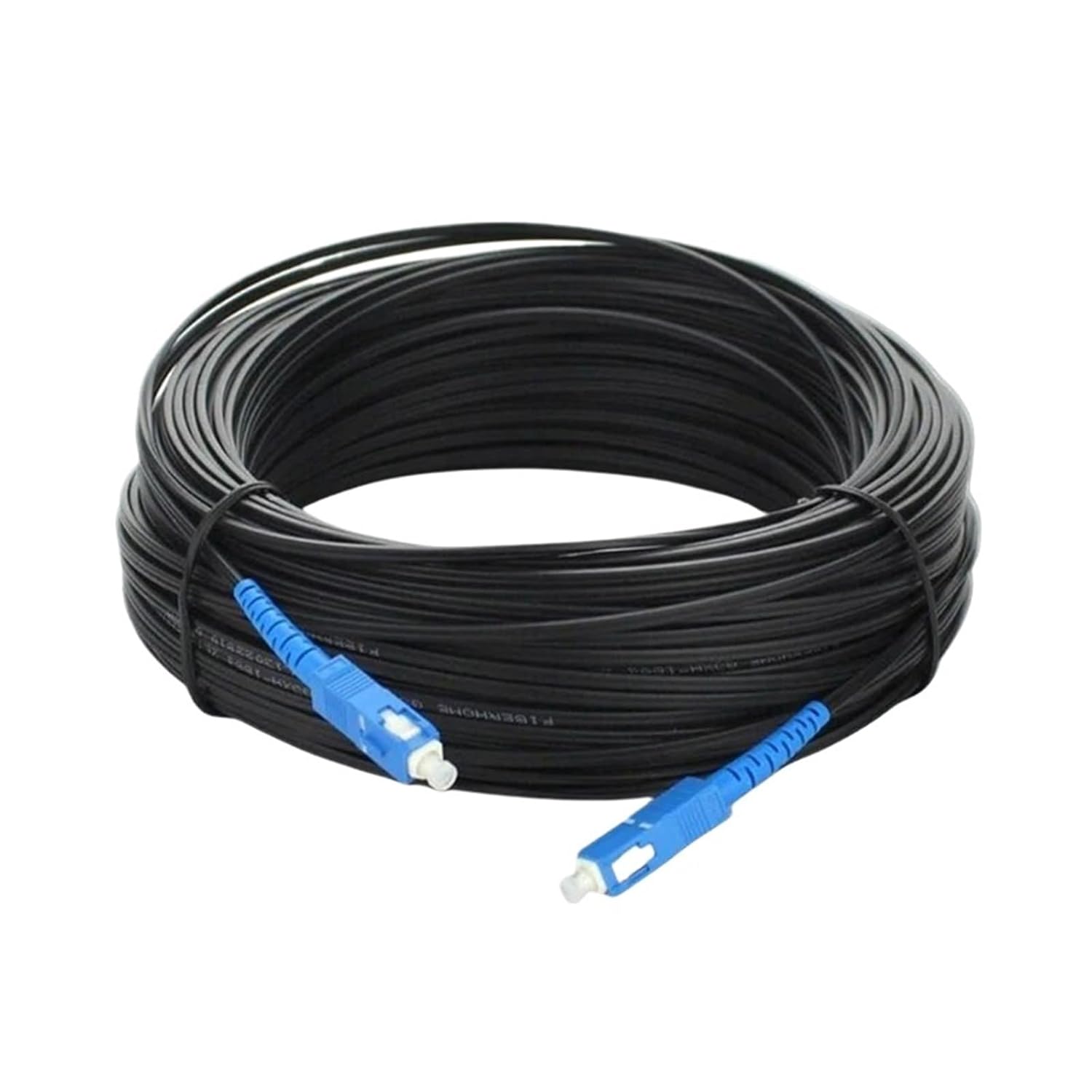 50M SC/UPC SM G657A1 Outdoor Drop Cable Fiber Optic Patch Cord with Steel Wire Black LSZH Jacket 0.5/0.4mm Fiber Optic Wire(20M)