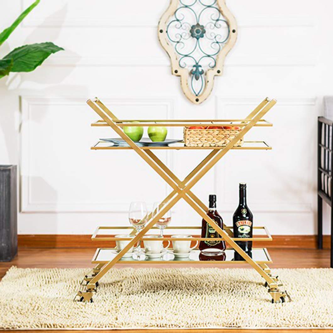SYTH Carrito de Cocina,Carrito Camarera con Ruedas,Carrito de Servir,Camarera para Barbacoa,para Bebida, Cocina, Restaurante