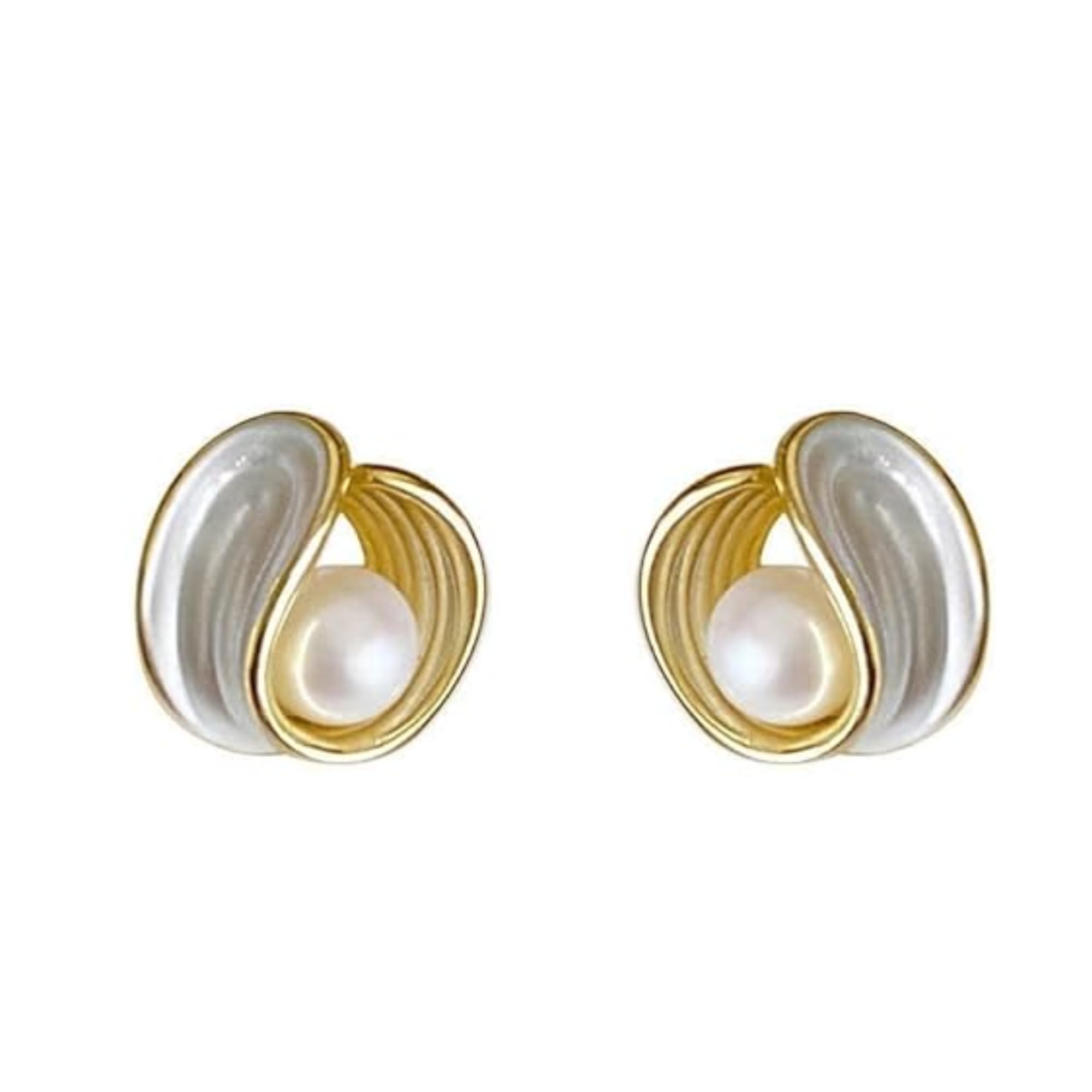 BLACKBOX Elegant Cute Shell Geometric Pearl Stud korean Earrings For Women & Girls | Stylish & Fashionable Earing|Accessories Jewellery for Women|Best Gift for Birthday, Anniversary & Wedding (B0CTQC83NM) Amazon Price History, Amazon Price Tracker