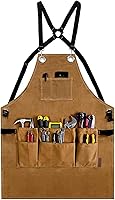 Vista 9 de Woodworking Apron for Men Canvas Work Shop Aprons Waterproof with Tool Pockets for Woodworkers Carpenters
