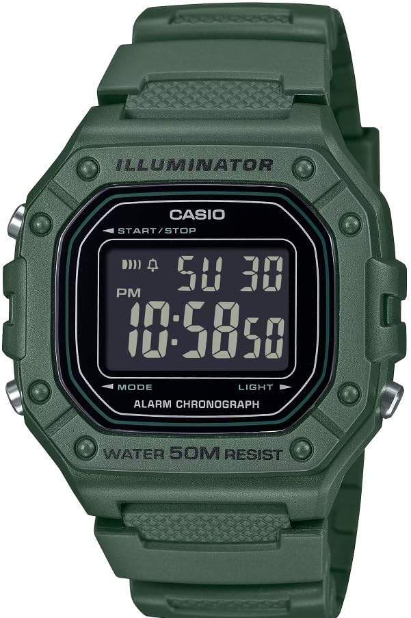 Casio W-218H Series | White | 7-Year Battery