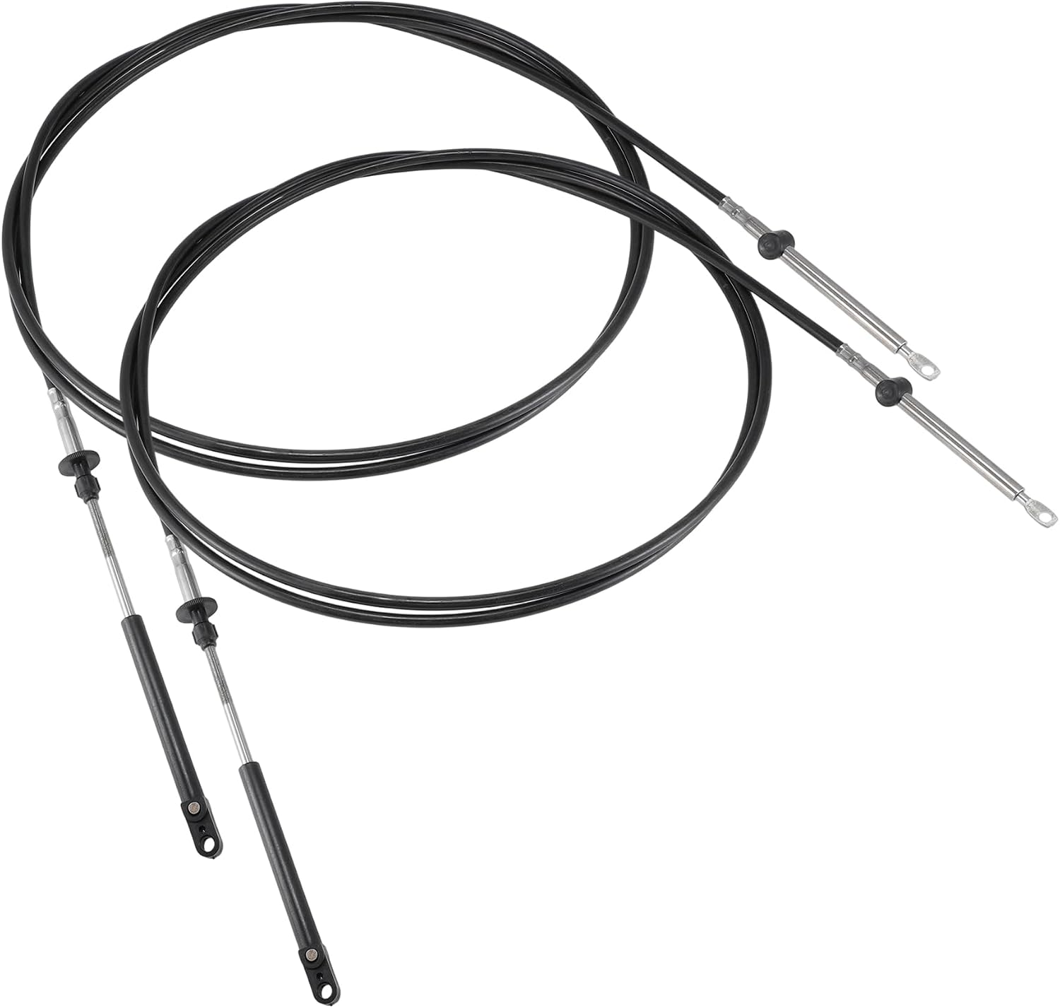 2pcs 15FT Boat Throttle Shift Control Cable Marine Outboard Remote Cable for Johnson for Evinrude for OMC for BRP for Ficht Outboard Engine 1979-2026 Replace 0173115/173115 Black
