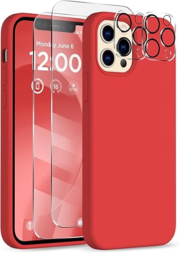 Miniatura 25 de Funda para iPhone 12 Pro Max, 2 protectores de cámara + 2 protectores de pantalla, funda protectora de silicona de cuerpo completo a prueba de