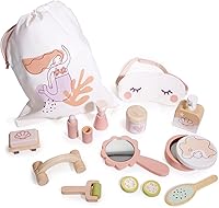 Vista 3 de Tender Leaf Toys - Set de Retiro de Spa - Set de Juguetes de Juego de 20 Piezas de Madera para Simular el Cuidado Personal con Bolsa de Cordón
